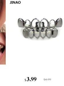 Jinao для хип-хопа Золото Тон Скорпион и корона сердце форма съемный Grillz(двойные капы для зубов) для верхней или нижней зубов Твердые