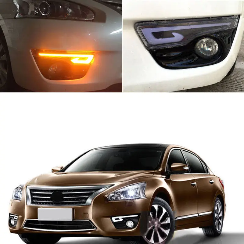 LED Car Lights Автомобильный светильник в сборе DRL Светодиодный дневной ходовой светильник с поворотником для Nissan Teana/Altima 2013- светодиодный автомобильный светильник s - Цвет: LED Car Lights
