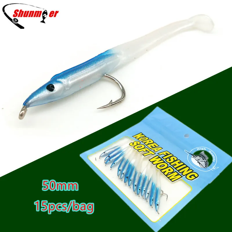SUNMILE 15pcs 0.6g 50mm Eel Soft Lures baits Fishing Lure Pesca Peche Tackle Wobblers Fish Carp Leurre Souple Isca Artificial
