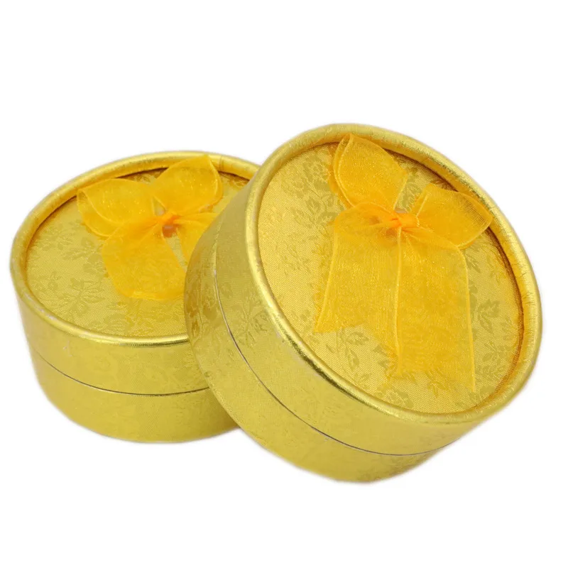 

Golden Round Cake Kraft Paper Case Gift Box Bracelets Necklace Beads Party Wedding Gifts Boxes Packaging Jewelry Casket B3447