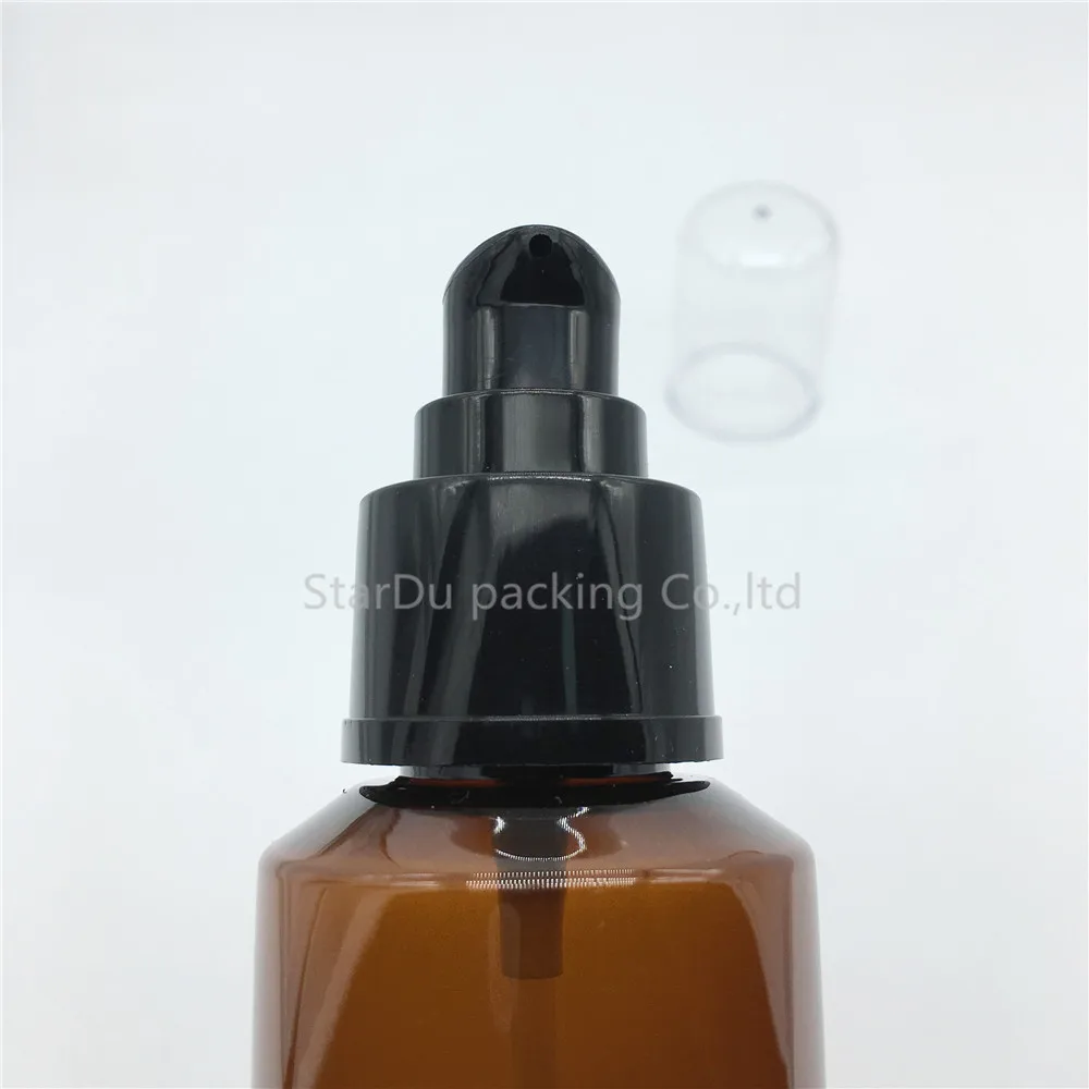 

Free Shipping 10Pcs/Lot 100ML Amber PET plastic reagent, liquid suction bottle, press lotion, fragrant bottle