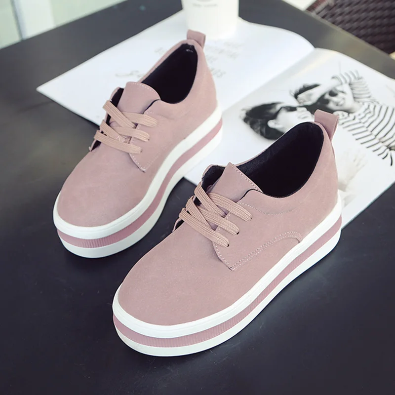 

High Heels Ladies Casual Shoes New Spring Fashion Women's Shoes British Style Increases Women Platform Shoes