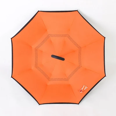 Складной обратный зонтик двойной слой перевернутый ветрозащитный дождь автомобиля зонты для женщин S1006