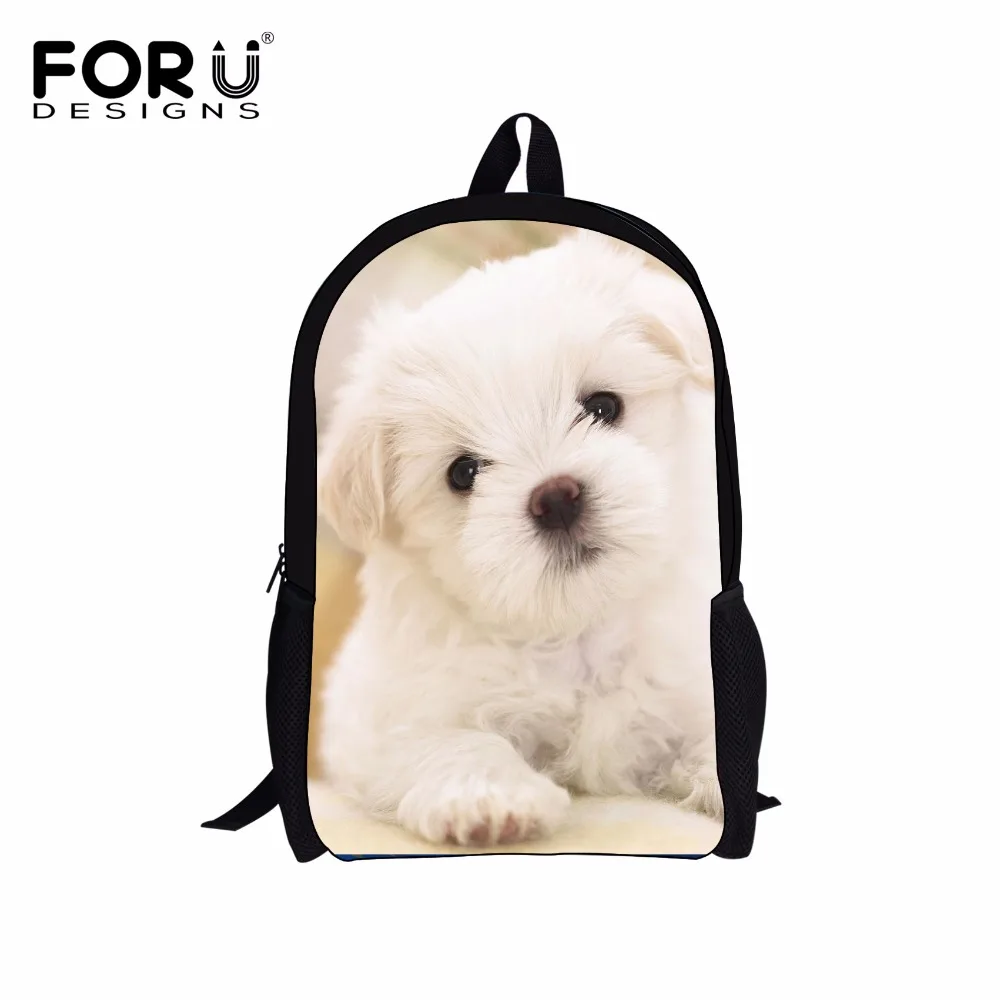 FORUDESIGNS/Повседневные детские школьные сумки, 3D милые животные, мопс, собака, узор, книга, сумки для девочек-подростков, модные школьные сумки, Mochila