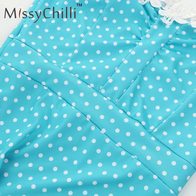 MissyChilli сексуальное кружевное Клубное платье миди в горошек женское летнее элегантное облегающее платье женское короткое пляжное платье с рукавом-фонариком для вечеринки