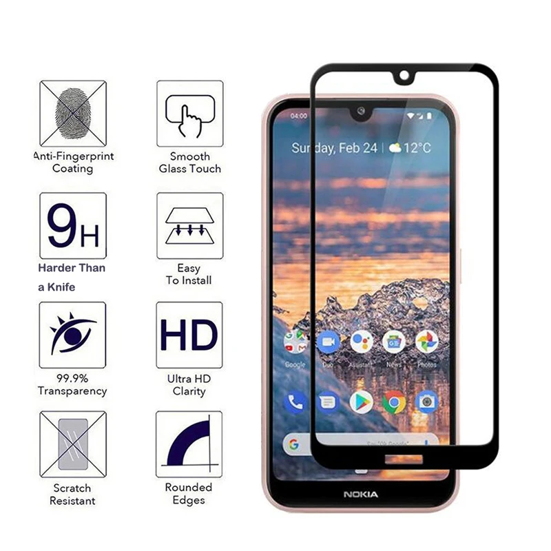 Закаленное стекло с полным покрытием для Nokia 4 2 TA 1157 1150 1133 Защитная пленка экрана