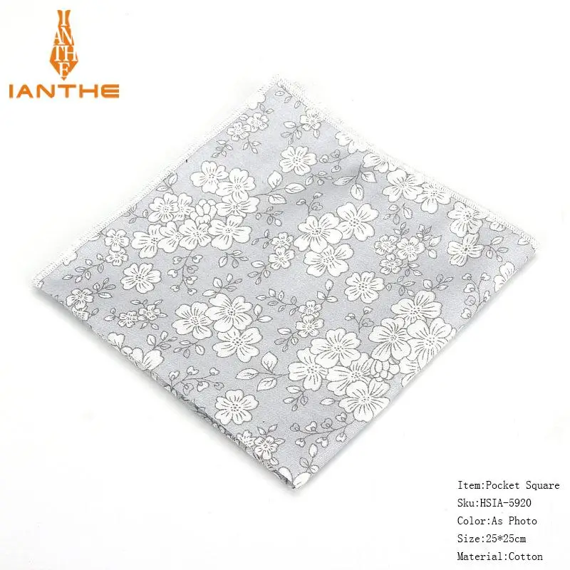 Pocket Square Фирменный мужской дизайнерский узкий платок с цветочным принтом, темно-синий Цветочный платок с квадратным платком, галстук-бабочка, галстуки, набор костюмов для мужчин - Цвет: Pocket Square