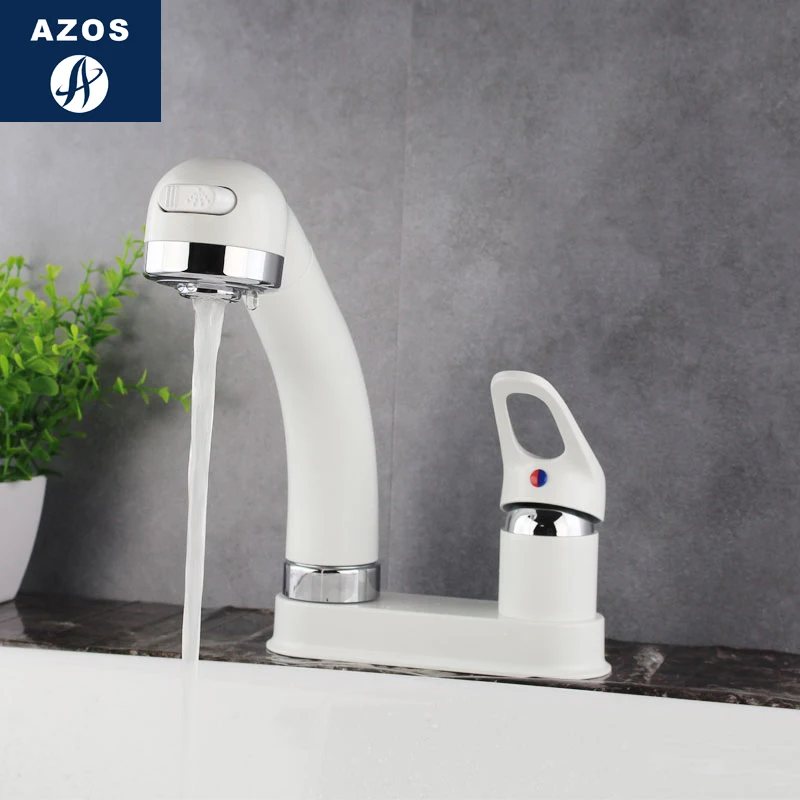 Azos выдвижной кран вращающийся смесительный клапан латунный Белый Переключатель