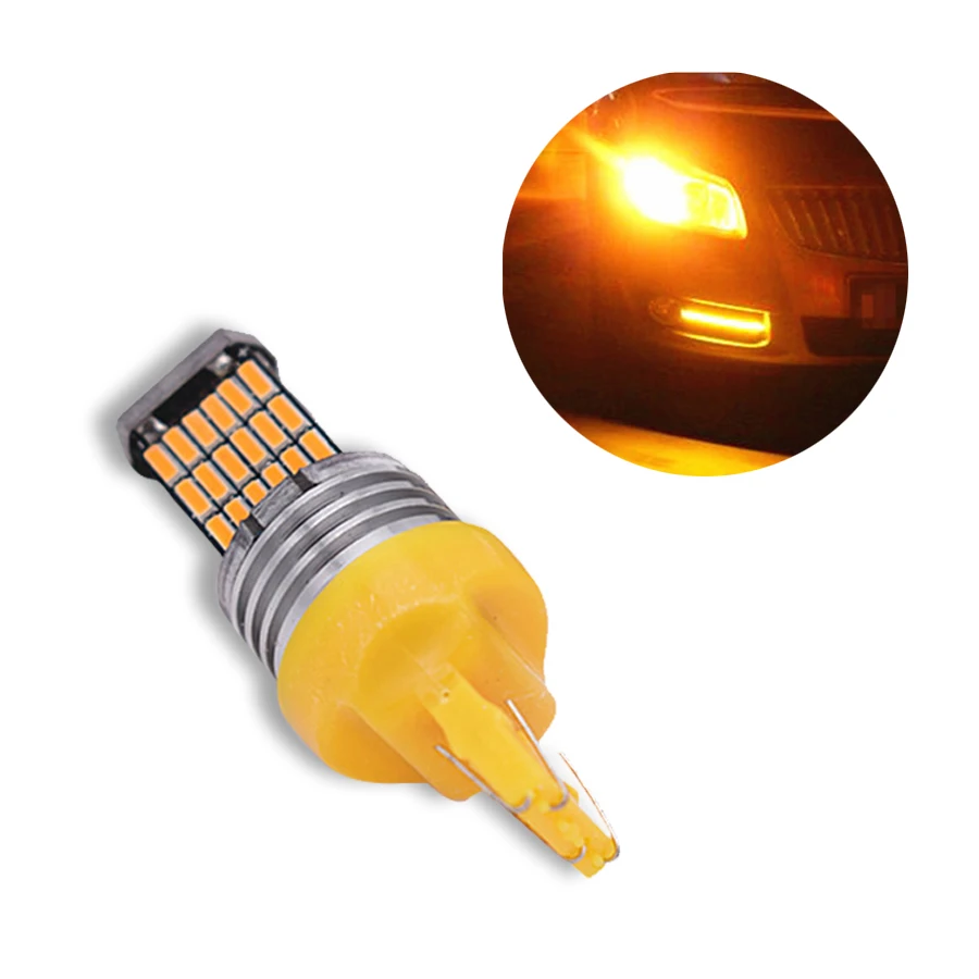 

T20 7443 7440 4014 45-SMD Amber LED Backup Reverse Light Bulb 12V 2Pcs