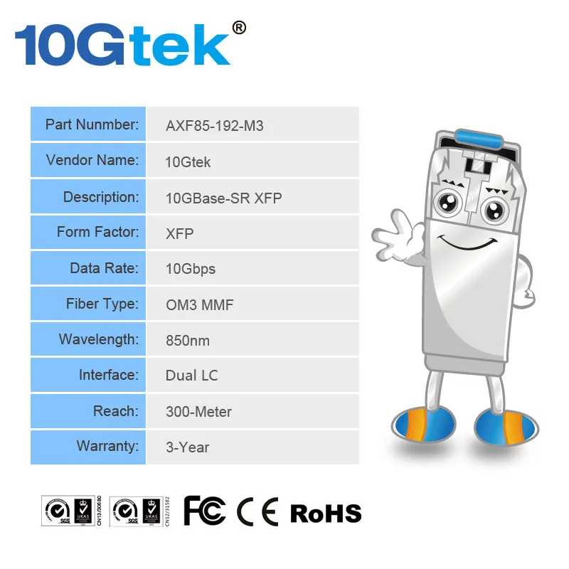 XFP 10G MM SR EX 10GE 10GBase модуль MMF 300 метровый 850nm оптический приемопередатчик|optical