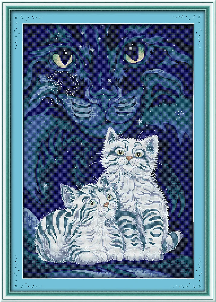 D788 Joy Sunday Jungle beast wolf/tiger/leopard/lion DIY холст DMC Счетный Набор для вышивания крестиком Набор для вышивания рукоделие - Цвет: D788