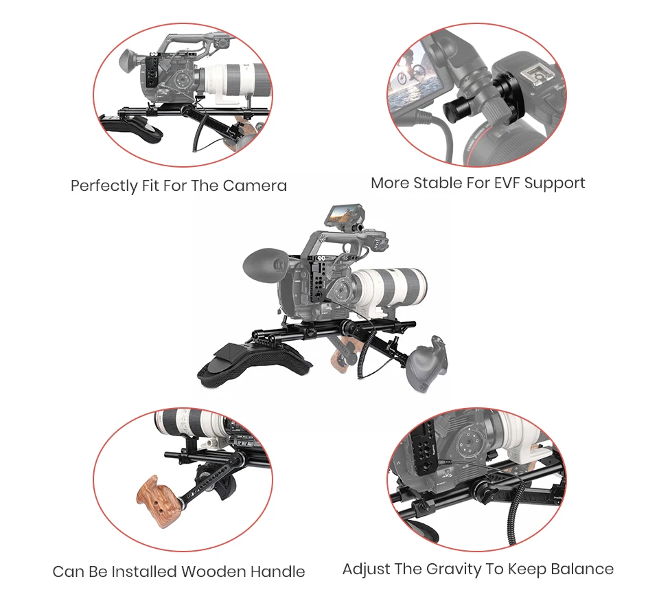 SmallRig для sony FS5 PXW-FS5 Vidoe комплект аксессуаров для съемок с наплечной колодкой зажим для штанги удлинитель кронштейн комплект поддержки-2007