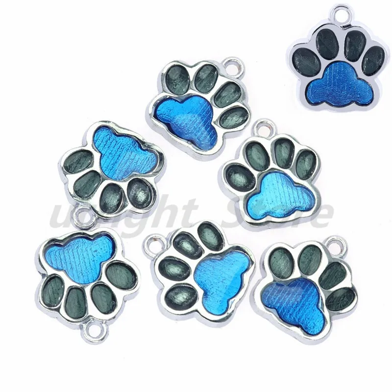 4 10 шт. эмаль Bling Cat Dog/Bear отпечаток лапы висячий Шарм подходит вращающийся Омар застежка брелок кольца для ключей сумка Ювелирные изделия HC503 - Окраска металла: 4