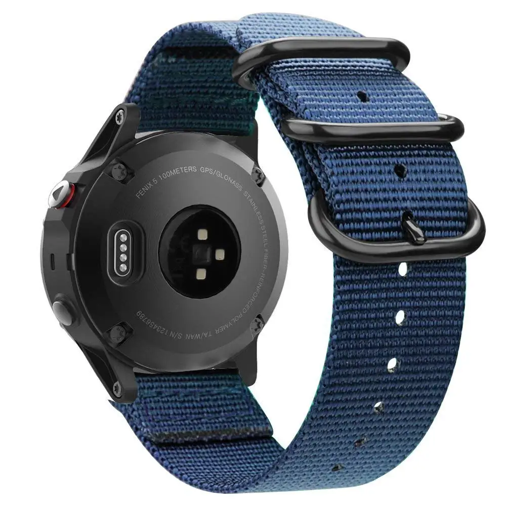 GXV 22 мм Премиум нейлоновый ремешок Nato 3 кольца ремешок для часов Garmin Fenix 6/6 Pro/Fenix 5/5 Plus/Forerunner 935/945 с инструментами - Цвет: Navy Blue