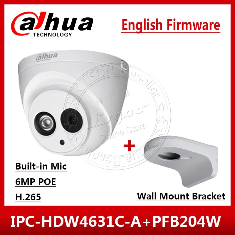 Камера Dahua IPC-HDW4631C-A OME Orders 6 МП микрофон POE IR50m IP67 IK10 ip IPC-HDW4433C-A с настенным объемом