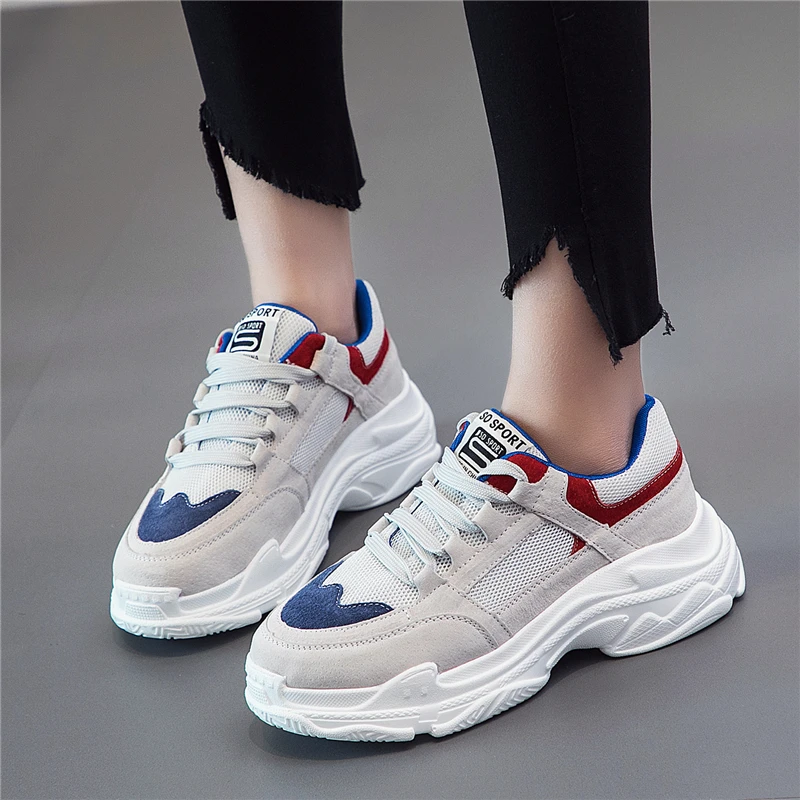 Женские кроссовки RASMEUP весенние удобные из натуральной кожи на платформе 2019 |