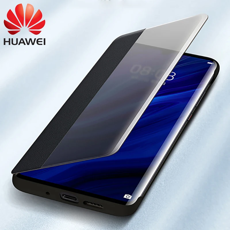 huawei P30 Pro Чехол huawei P20 флип-чехол из искусственной кожи Официальный чехол huawei P20 Pro Smart View touch флип-чехол для телефона