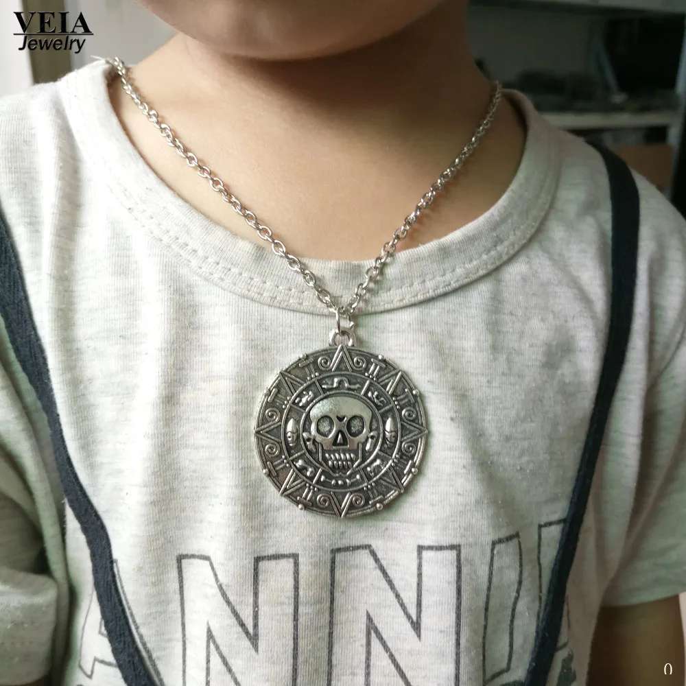 2017 фильм Пираты Карибского моря ожерелье ацтеков винтажные серебряные медальон