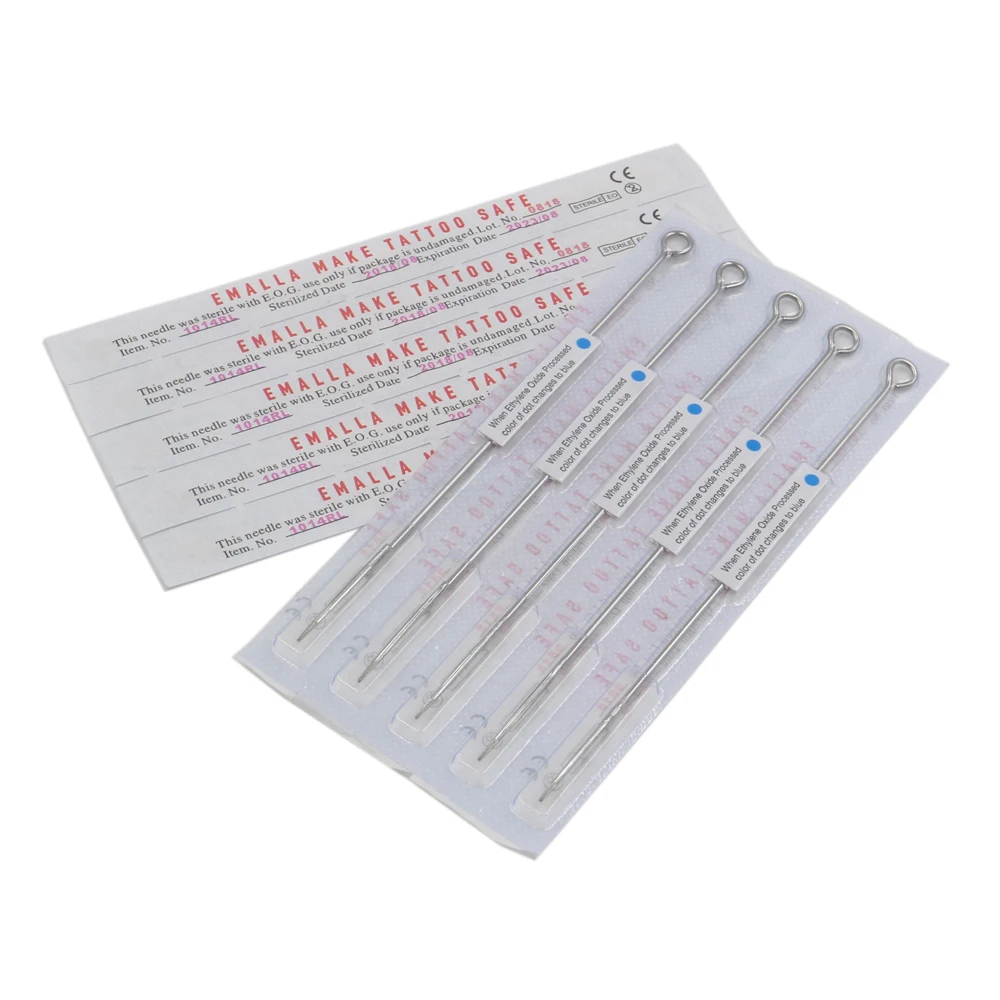 EMALLA 50 шт. профессиональные иглы для татуировки 0 30 мм 3RL 5RL 7RL 9RL 11RL 13RL 14RL одноразовые
