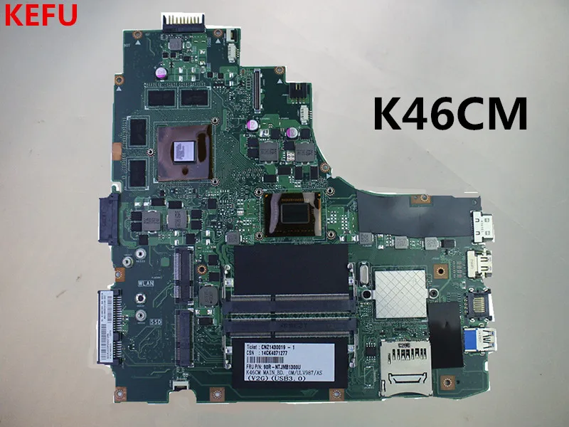 Kefu для Asus A46CB K46CM K46CB K46C материнская плата K46CM материнская плата DDR3 рабочих