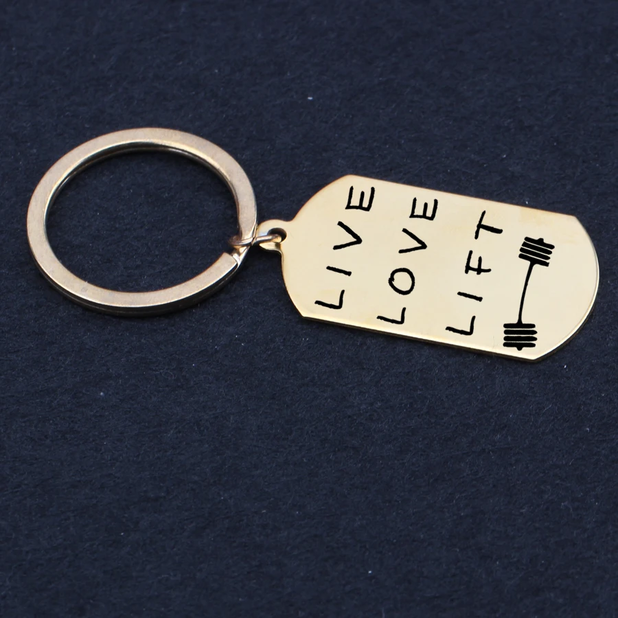 Модный брелок с гравировкой гантели Живая Любовь подъемник высокое качество