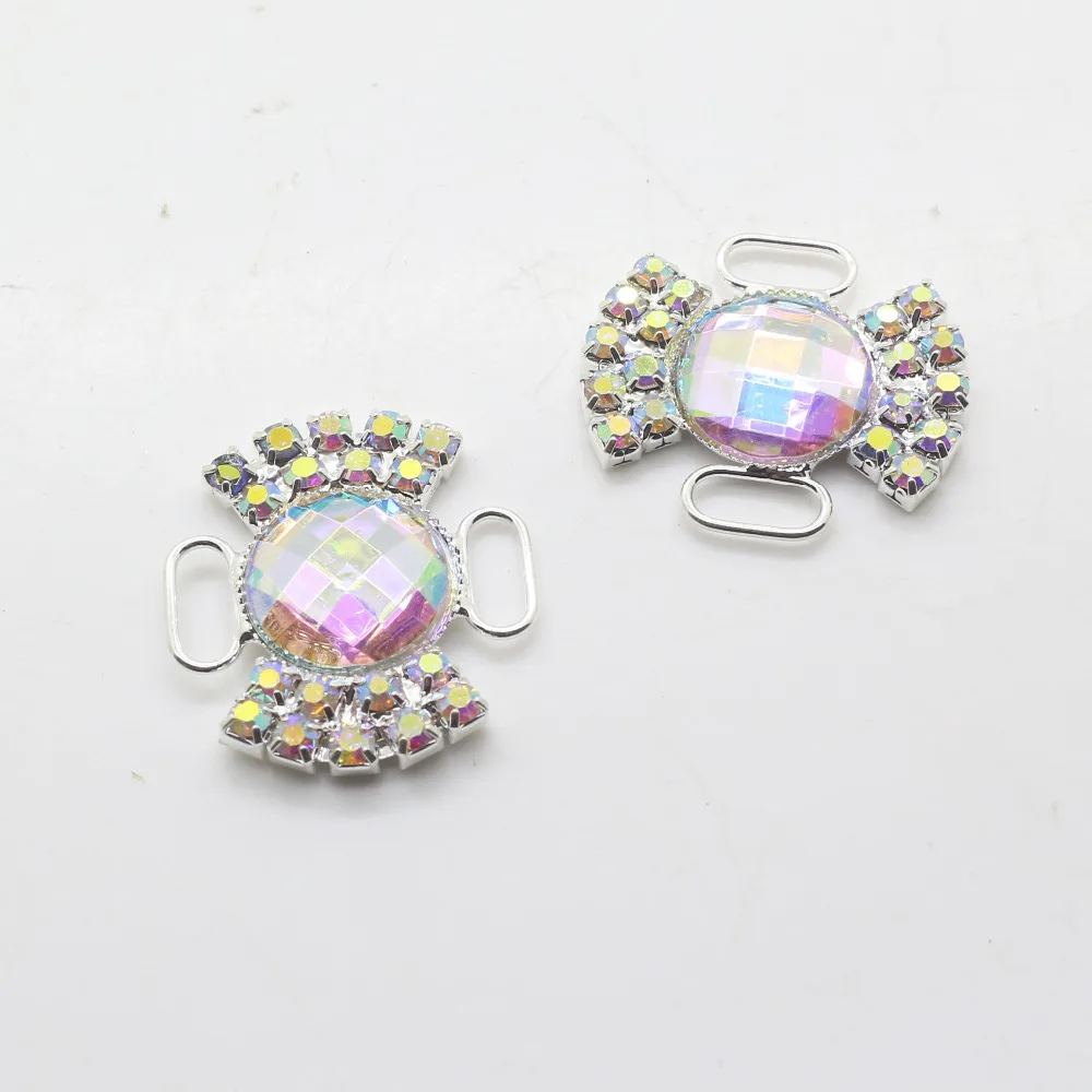 20 шт AB Rhinestone Пряжка бикини коннектор Алмазные Кнопки пригласительная Лента