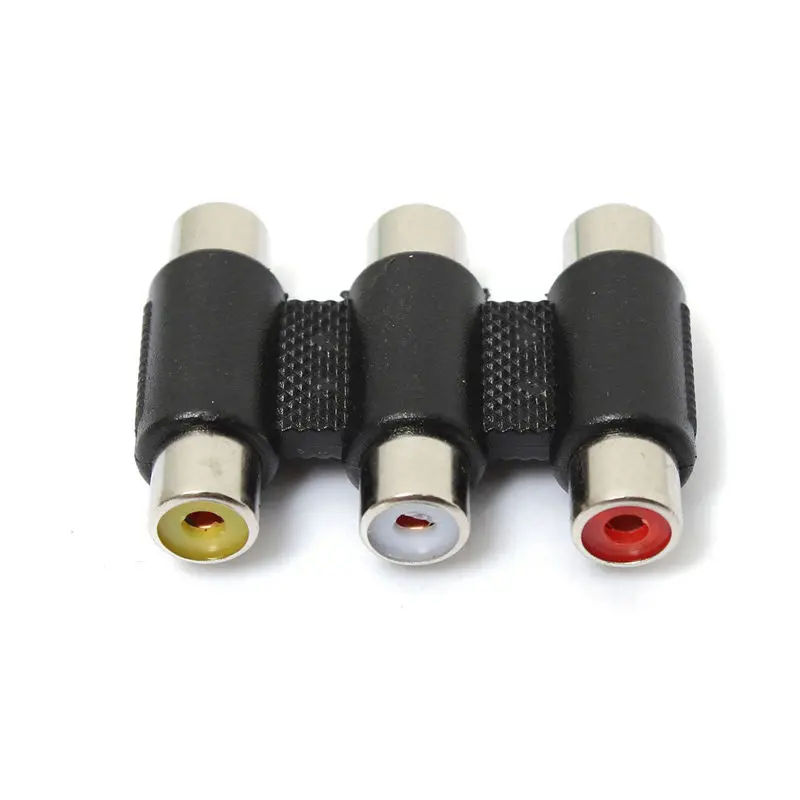 

3 RCA Triple AV Audio Video Female To Female Coupler Adapter Joint 2Pcs Connector
