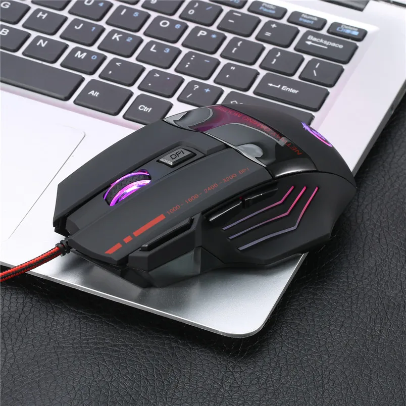 Популярная Игровая оптическая USB Проводная профессиональная игровая мышь D3 3200 DPI