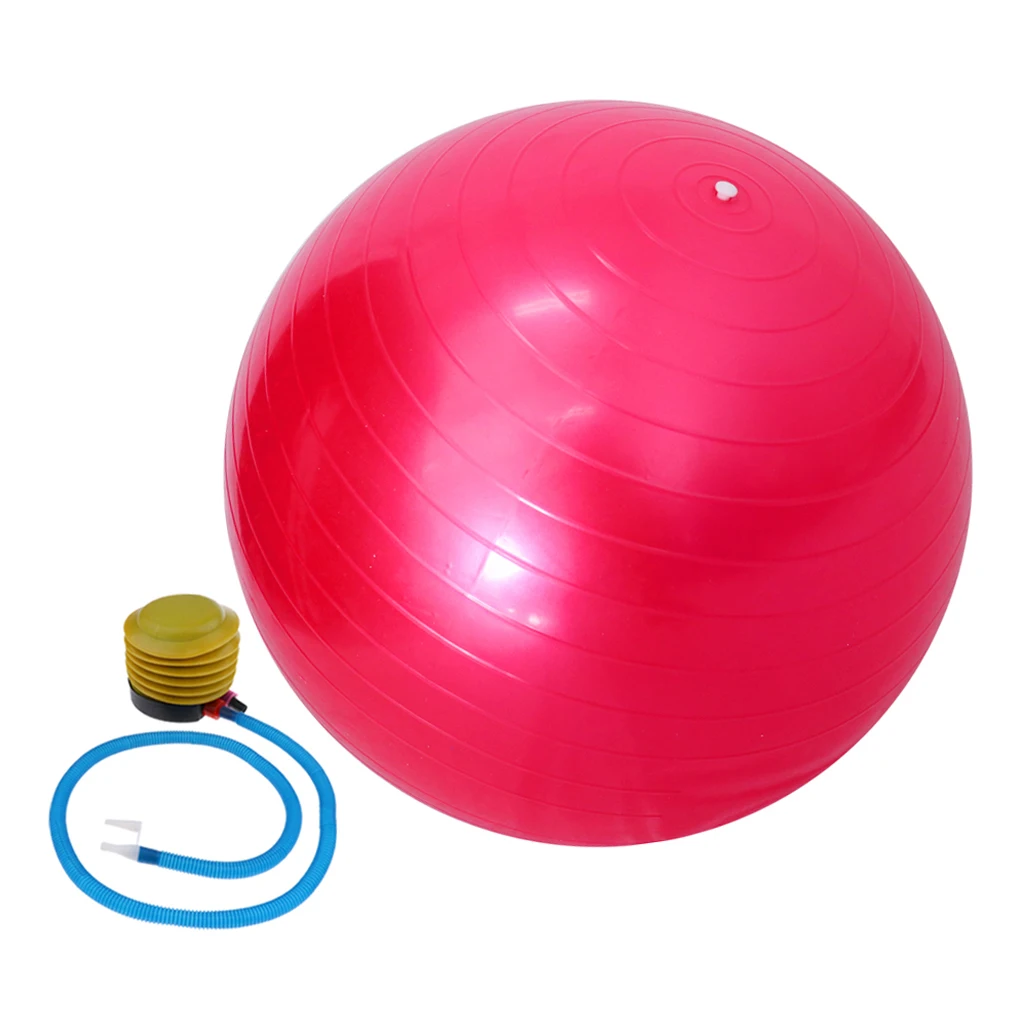 Pink 55 см Анти Взрыв спортивный мяч для йоги w/насос Пилатес фитнес спортзал баланс стабильность швейцарский мяч фитнес упражнения тренировки Массажный мяч - Цвет: Pink