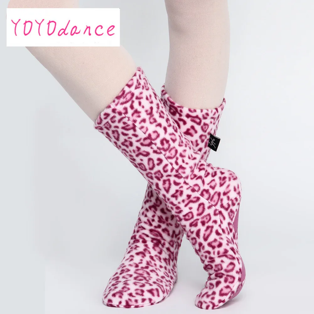 Розовый Леопард черный legwarmer практика танцевальная обувь Танец носок крытый 6066 |