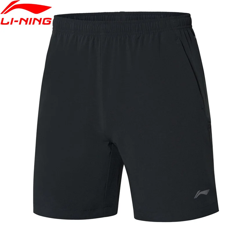 Li Ning мужские шорты для бега дышащие 88% полиэфир 12% спандекс с подкладкой