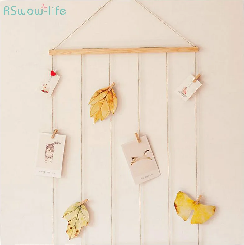 

Nordic Style Simple Creative Linen Picture Wall With Clips Nails Postcards Pictured Hanging Room Decoration No String Lights DIY