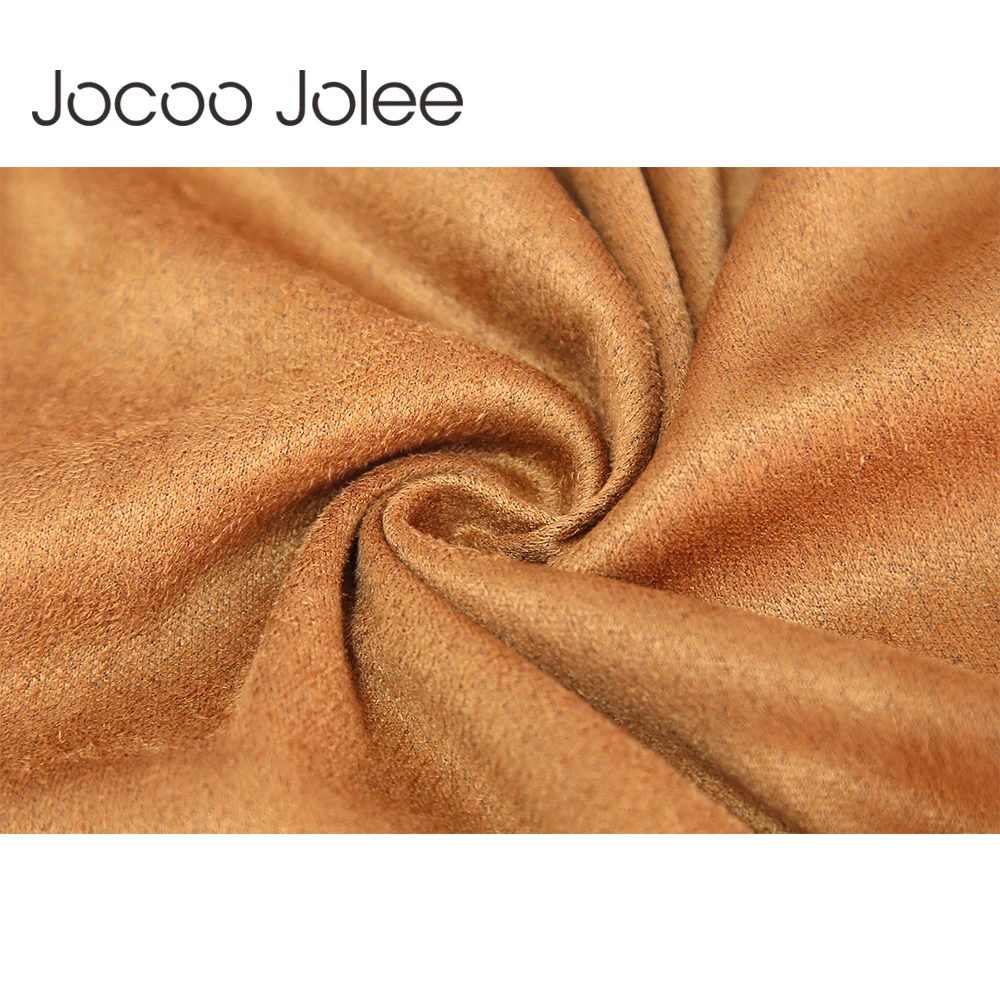Женское облегающее платье Jocoo Jolee теплое замшевое мини с круглым вырезом