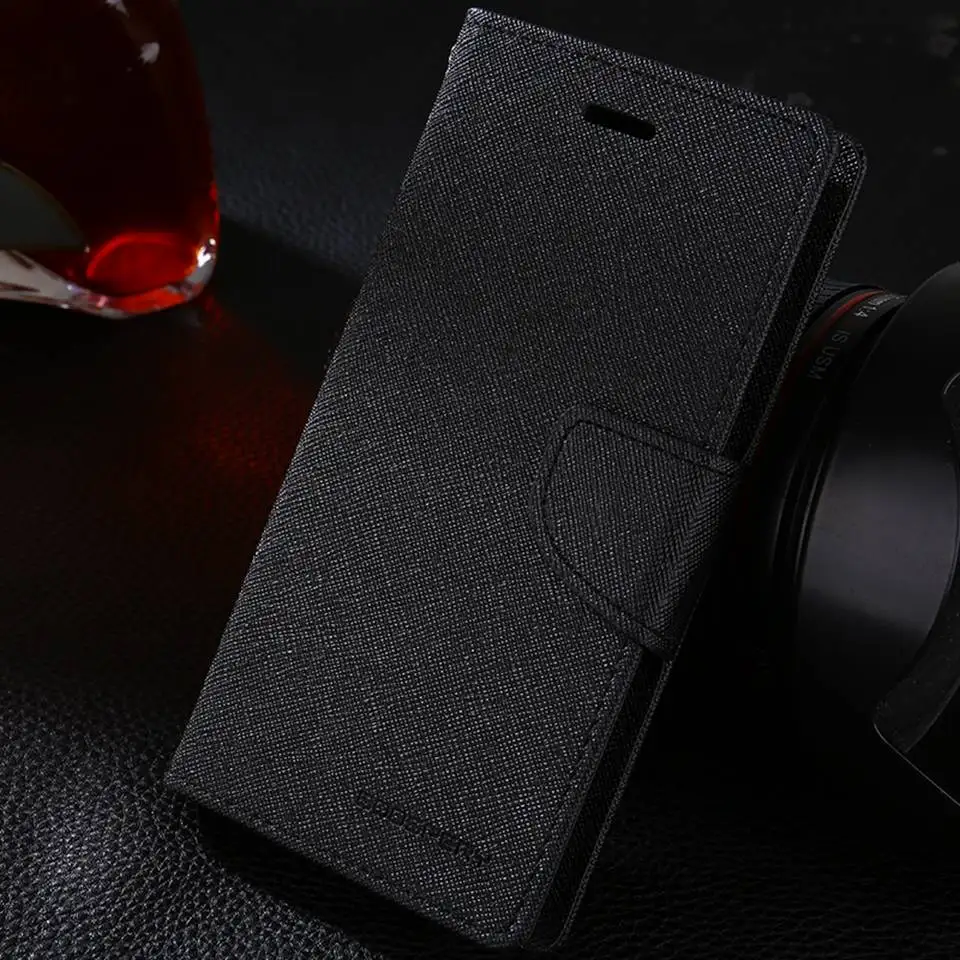 Black Goospery кожаный чехол-бумажник с откидной крышкой чехол для samsung Galaxy A10 A20 A30 A40 A50 A70 M10 M20 M30 S10 S9 S8 плюс S7 край - Цвет: Black