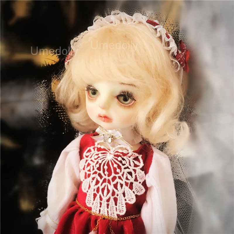 1 комплект Ретро красное платье + головной убор чокер для 1/6 BJD 1/8 Blyth Licca кукла Azone