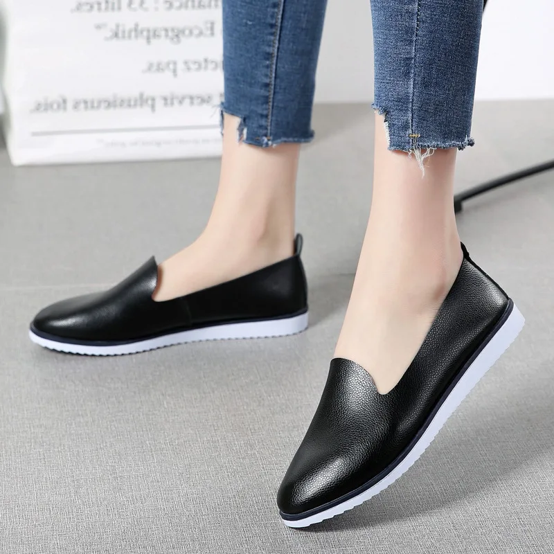 2019 г. Новая женская обувь летняя из натуральной кожи на плоской подошве