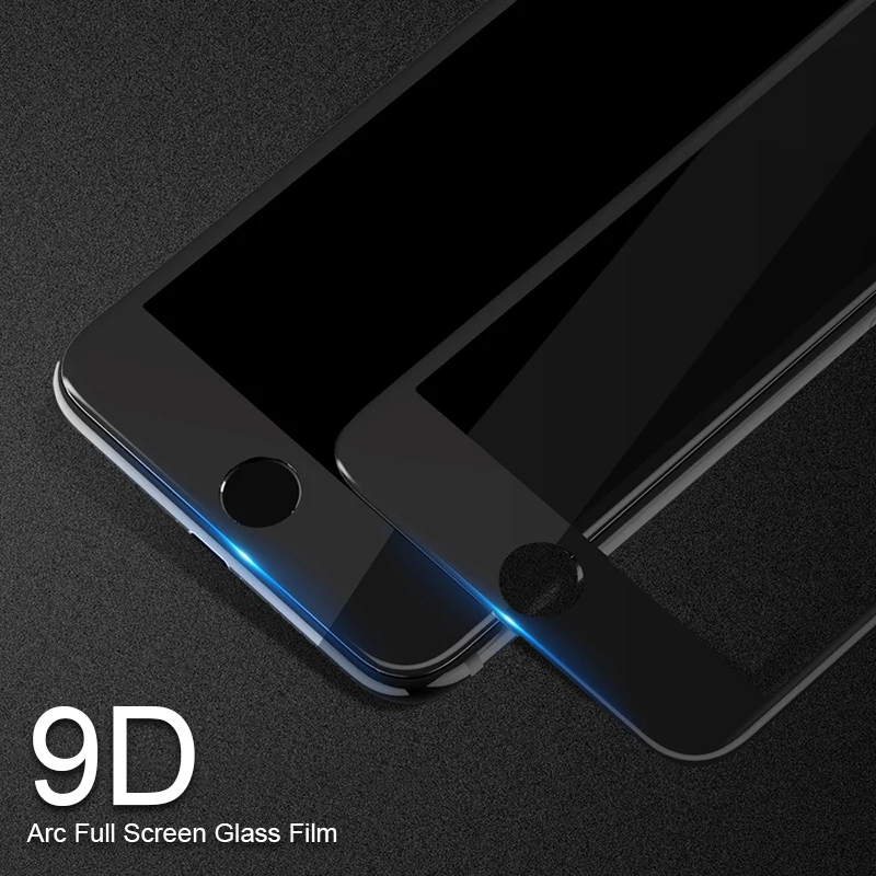 RZP 9D изогнутый край Полное покрытие закаленное стекло для iPhone 8 Plus защита экрана
