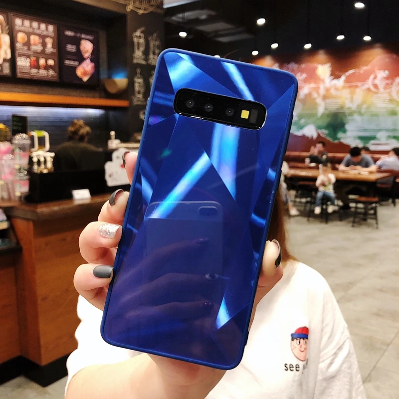 Роскошный алмаз текстура зеркала для samsung Galaxy Note 8, 9, 10, S7 край S8 S9 S10 плюс S10E A6 A7 A8 A9 J4 J6 J8 чехол