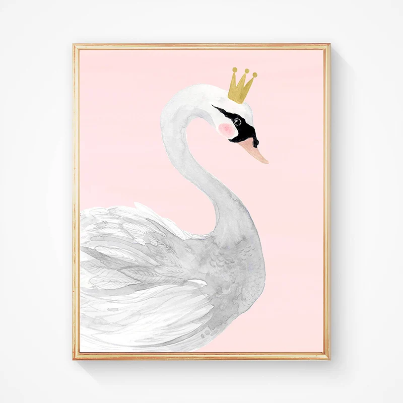 Тропическая Картина на холсте Розовый фламинго птица искусство стену акварель