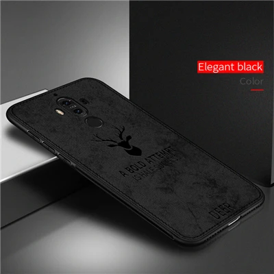 Тканевый чехол для телефона с оленем и Бэтменом для huawei mate 8 9 10 20 Pro P9 P10 Plus P20 P30 Pro Lite Honor 8 9 10 Lite 8X Play чехол s - Цвет: BK