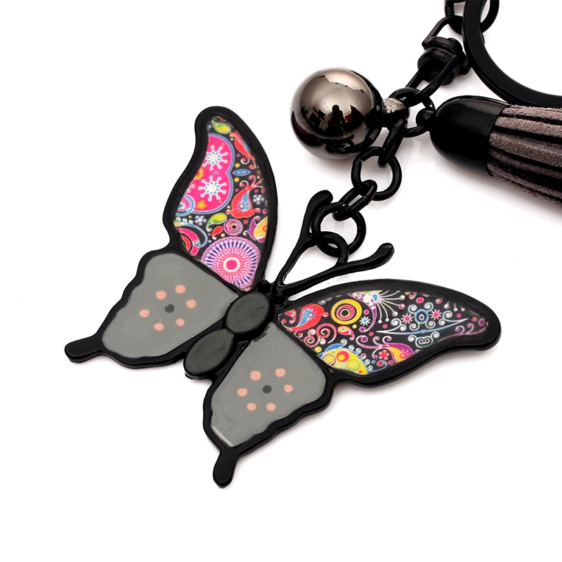 Брелок из сплава высокого качества масляная глазурь маленькая черная бабочка