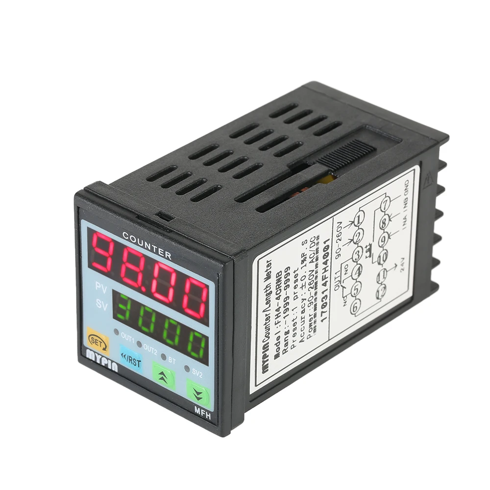 MYPIN 90 260 В AC/DC предустановленный 4 цифровой счетчик многоцелевой длины умный
