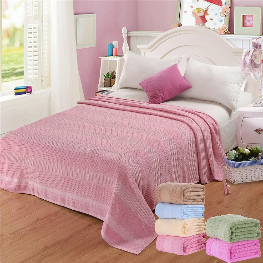 

Hot Terry 100% Cotton Throw Blanket Japan Style Adult Full Queen Size Floral Pattern Jacquard Summer Towel Blankets On The Bed