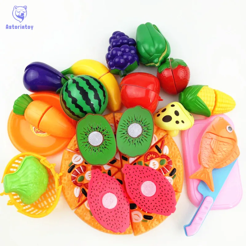 Пластиковые игрушки для фруктов и овощей пицца кухни Игрушки раннего развития
