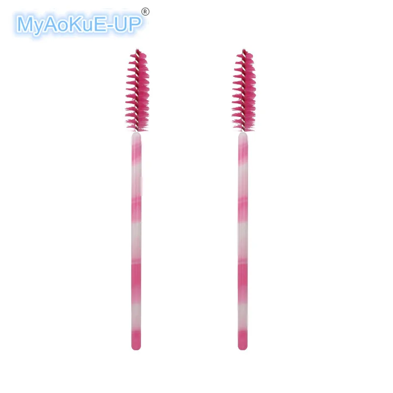 Colorful-peach red 1000 шт/партия одноразовый Кристалл Ручка кисти для макияжа одноразовые ресницы тушь для ресниц палочки Аппликатор для ресниц удлинитель инструменты для макияжа - Handle Color: Colorful-peach red