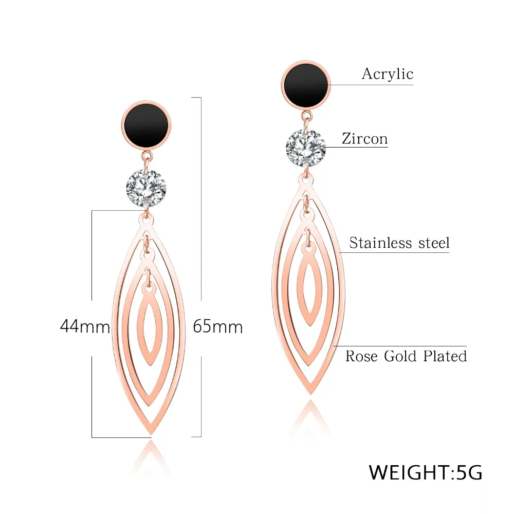 Модные женские черные круглые стильные серьги с тремя кисточками в форме оливы