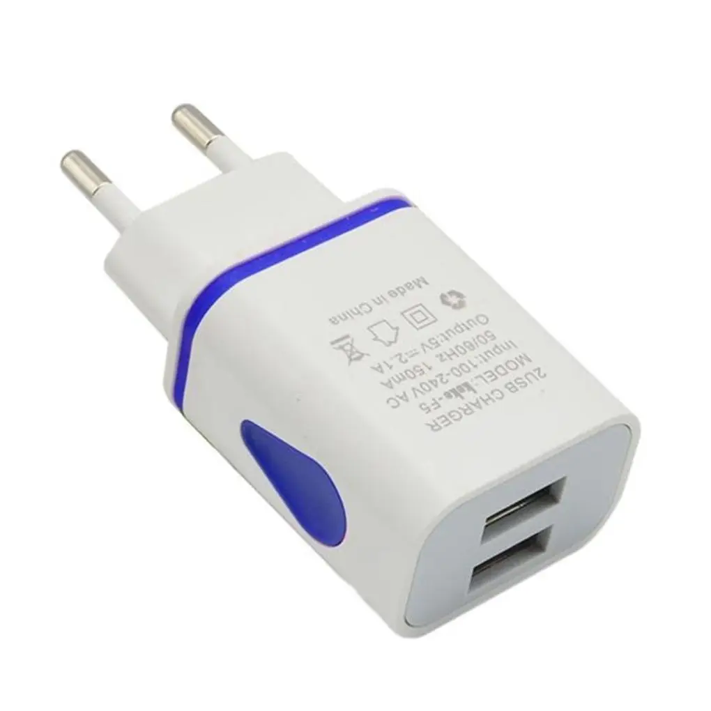NO.1 1 шт многоцветные адаптеры питания переменного/постоянного тока 2 USB порта светодиодный светильник-излучающее зарядное устройство 2.1A 5V путешествия USB зарядное устройство для телефона - Тип штекера: NO.1
