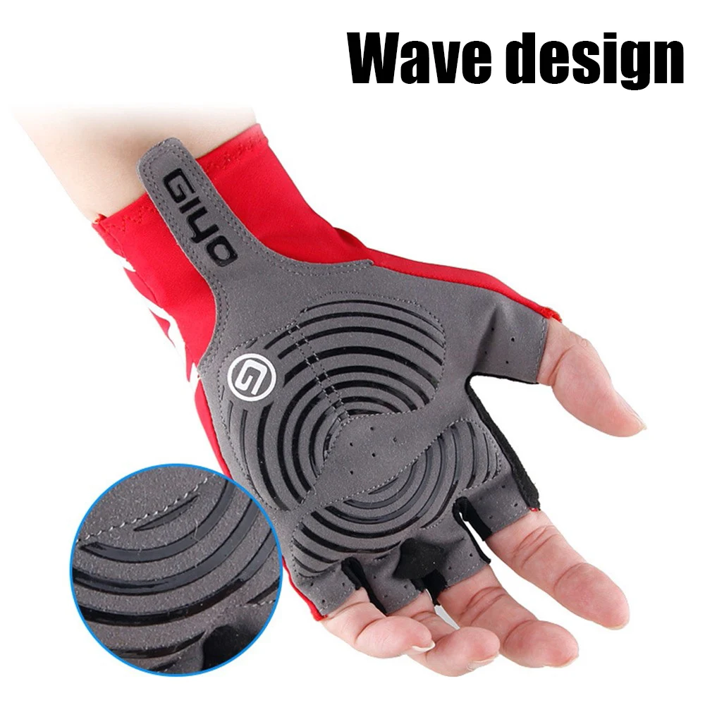 Модные велосипедные перчатки с полупальцами мужские и женские волнистым