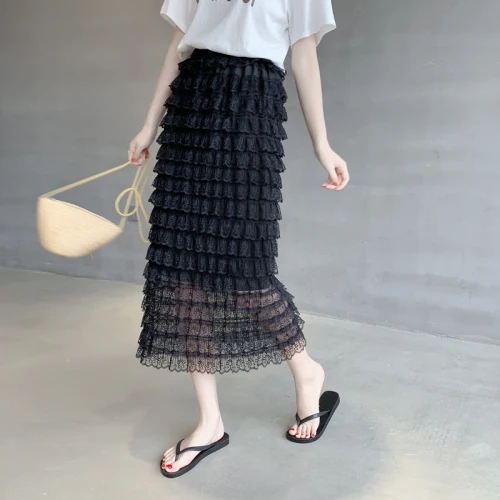 Женская многослойная сетчатая длинная юбка из тюля|Женские юбки| |