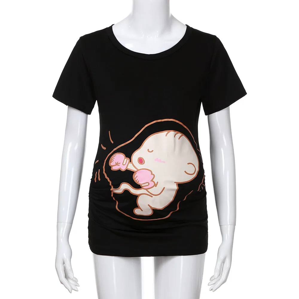 Футболка для беременных женщин блузка с коротким рукавом медсестер топ принтом